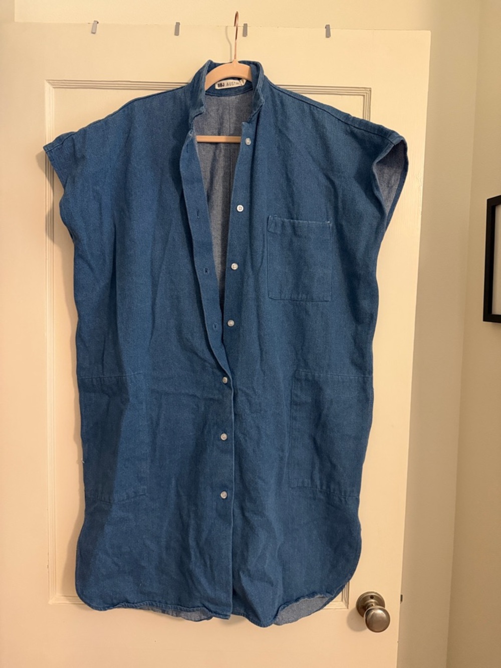 Indigo Button-Front Denim Shirt Dress